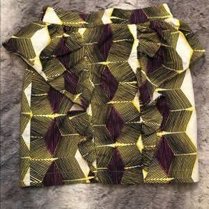 Zara Trafaluc Yellow Black Ruffle Mini Skirt Sz S